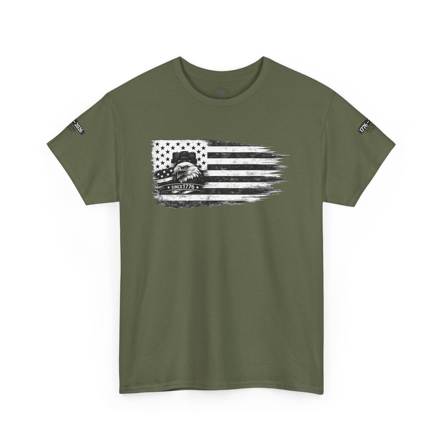 Patriotic Eagle Flag Shirt with Sleeve Print | USA Freedom T-Shirt | 1776 2026 Tee | American Flag Eagle Tshirt | Fourth of July Outfit | USA Graphic Shirt | 250 Year Anniversary America