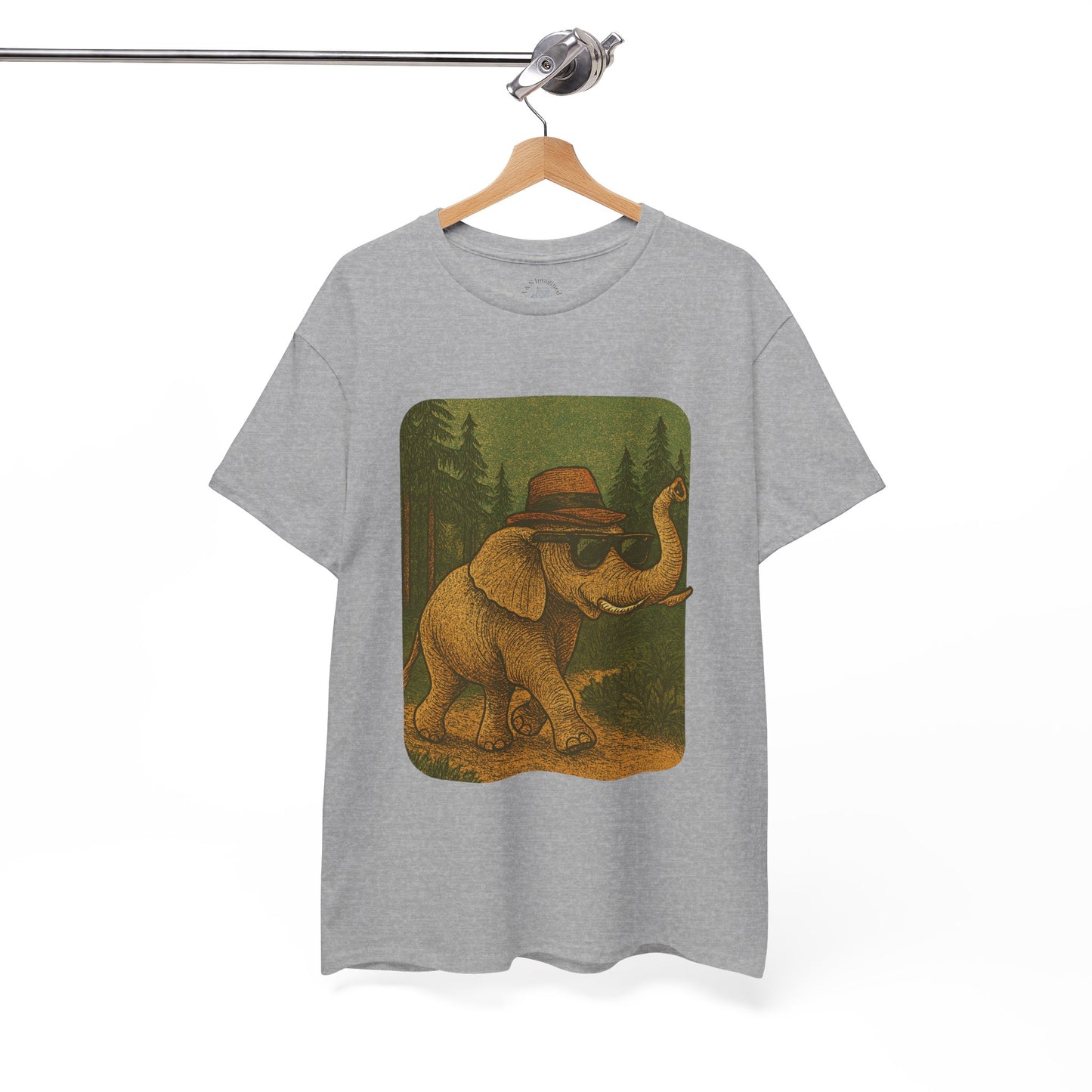 Elephant Forest Wander Tee | Vintage Woodland Animal Shirt | Retro Nature Elephant Graphic T-Shirt | Earthy Aesthetic TShirt | Unisex Casual Camping Shirt