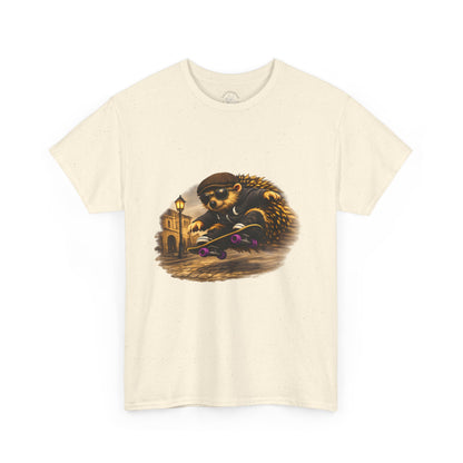 Town Hedgehog Skateboarding Shirt | Street Style Tee | Vintage Town Graphic | Skater Animal T-shirt | Cute Animal Skate Tshirt | Boardin' Hedgehog Collection