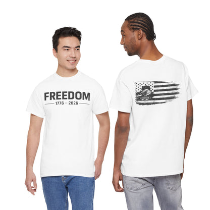 Freedom 1776 2026 Graphic Shirt Front and Back | Patriotic Eagle Flag Tee |  American Freedom Tshirt | Fourth of July Outfit | USA 250 Anniversary T-Shirt