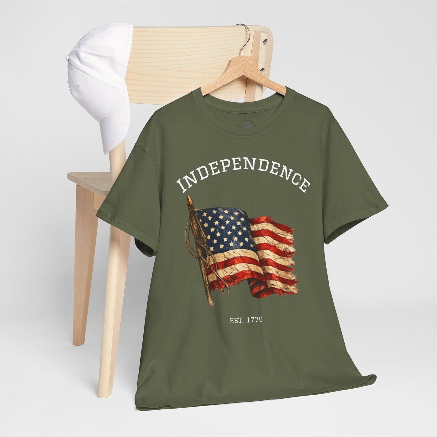 Vintage Independence Flag Shirt | 1776 American Flag Tee | Patriotic Distressed Flag T-Shirt | Retro Fourth of July Outfit | American Graphic Tshirt