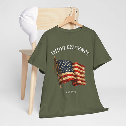 Vintage Independence Flag Shirt | 1776 American Flag Tee | Patriotic Distressed Flag T-Shirt | Retro Fourth of July Outfit | American Graphic Tshirt