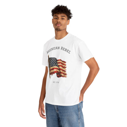 American Rebel 1776 Shirt | Vintage American Flag Tee | Patriotic USA T-Shirt | Independence Day Tshirt | Distressed Flag Graphic Shirt | Fourth of July Outfit