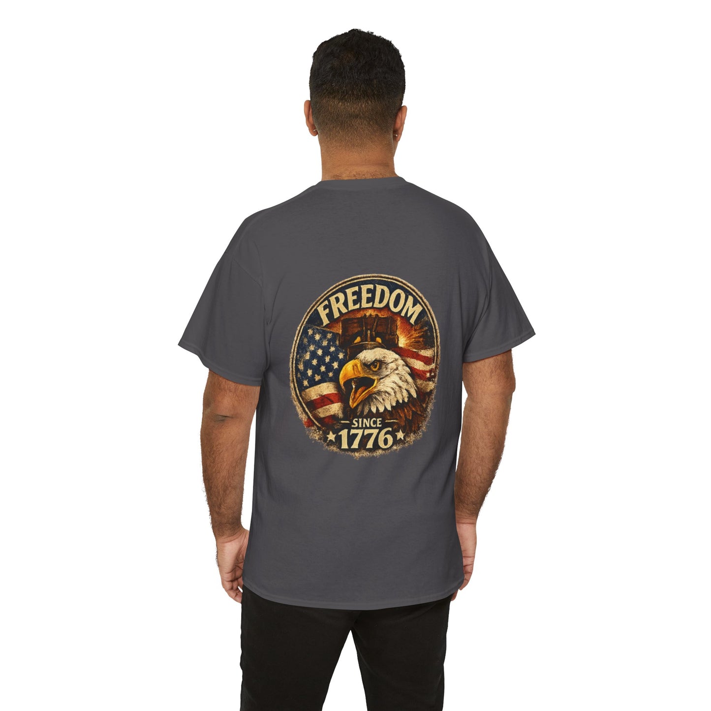 Minimalist Freedom 1776 Shirt | American Eagle Graphic Tee | 250 Years of Freedom 1776 2026 T-Shirt | USA Flag Front and Back Tshirt | Fourth of July Outfit