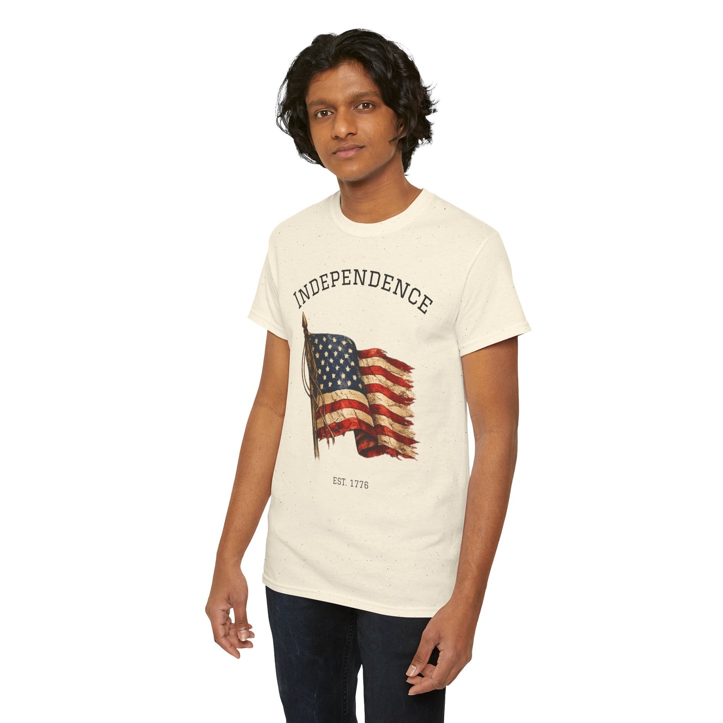 Vintage Independence Flag Shirt | 1776 American Flag Tee | Patriotic Distressed Flag T-Shirt | Retro Fourth of July Outfit | American Graphic Tshirt
