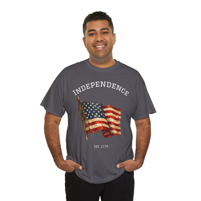 Vintage Independence Flag Shirt | 1776 American Flag Tee | Patriotic Distressed Flag T-Shirt | Retro Fourth of July Outfit | American Graphic Tshirt