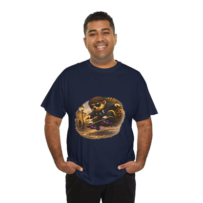 Town Hedgehog Skateboarding Shirt | Street Style Tee | Vintage Town Graphic | Skater Animal T-shirt | Cute Animal Skate Tshirt | Boardin' Hedgehog Collection