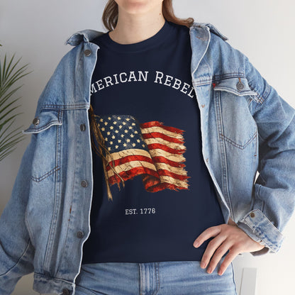 American Rebel 1776 Shirt | Vintage American Flag Tee | Patriotic USA T-Shirt | Independence Day Tshirt | Distressed Flag Graphic Shirt | Fourth of July Outfit