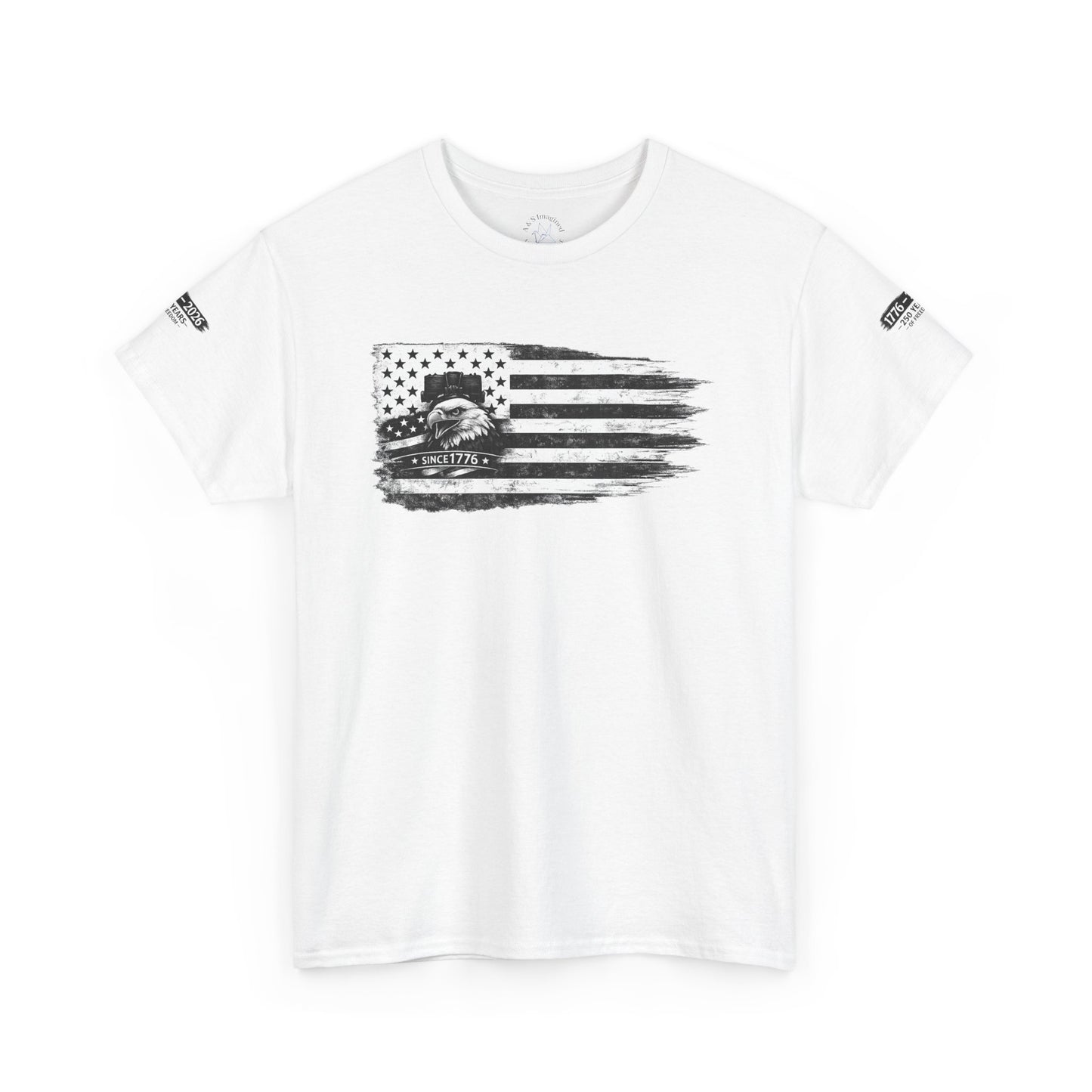 Patriotic Eagle Flag Shirt with Sleeve Print | USA Freedom T-Shirt | 1776 2026 Tee | American Flag Eagle Tshirt | Fourth of July Outfit | USA Graphic Shirt | 250 Year Anniversary America