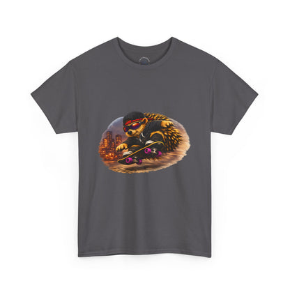 City Hedgehog Skateboarding Shirt | Street Style Tee | Vintage City Graphic | Skater Animal T-shirt | Cute Animal Skate Tshirt | Boardin' Hedgehog Collection