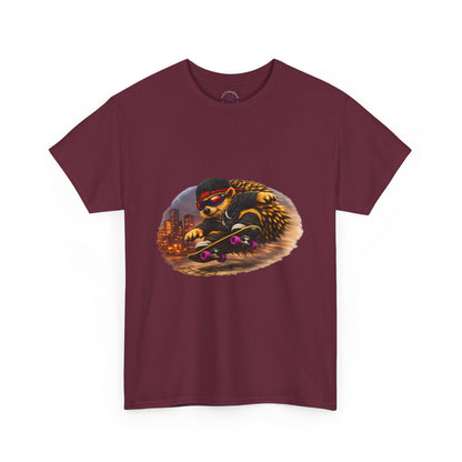 City Hedgehog Skateboarding Shirt | Street Style Tee | Vintage City Graphic | Skater Animal T-shirt | Cute Animal Skate Tshirt | Boardin' Hedgehog Collection