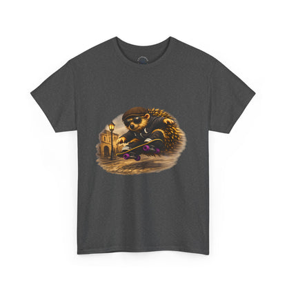 Town Hedgehog Skateboarding Shirt | Street Style Tee | Vintage Town Graphic | Skater Animal T-shirt | Cute Animal Skate Tshirt | Boardin' Hedgehog Collection
