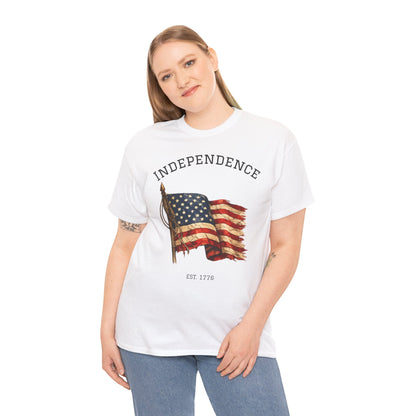 Vintage Independence Flag Shirt | 1776 American Flag Tee | Patriotic Distressed Flag T-Shirt | Retro Fourth of July Outfit | American Graphic Tshirt
