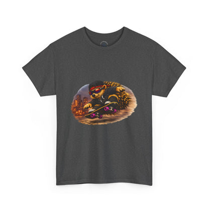 City Hedgehog Skateboarding Shirt | Street Style Tee | Vintage City Graphic | Skater Animal T-shirt | Cute Animal Skate Tshirt | Boardin' Hedgehog Collection