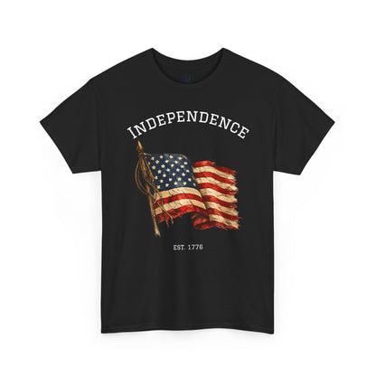 Vintage Independence Flag Shirt | 1776 American Flag Tee | Patriotic Distressed Flag T-Shirt | Retro Fourth of July Outfit | American Graphic Tshirt