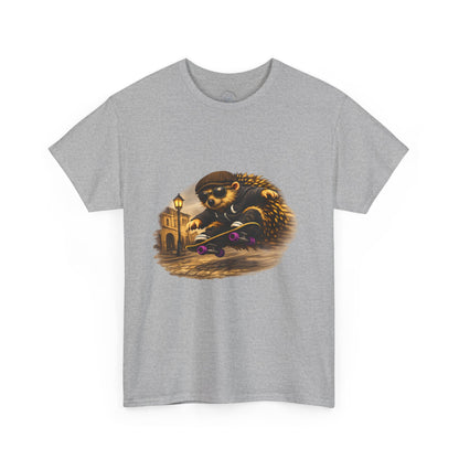 Town Hedgehog Skateboarding Shirt | Street Style Tee | Vintage Town Graphic | Skater Animal T-shirt | Cute Animal Skate Tshirt | Boardin' Hedgehog Collection